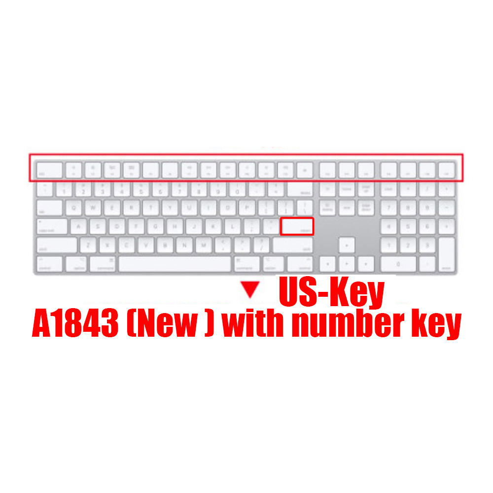 Clavier Apple filaire A2449 A2450 A1243 A1843 MB110LL/B, pour iMac , avec coque de protection en Silicone pour clavier numérique: US- A1843