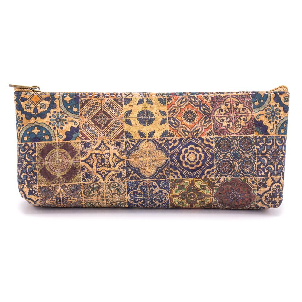 Zipper pouch Large pencil case natural cork pattern BAG-838: BAG-838-C