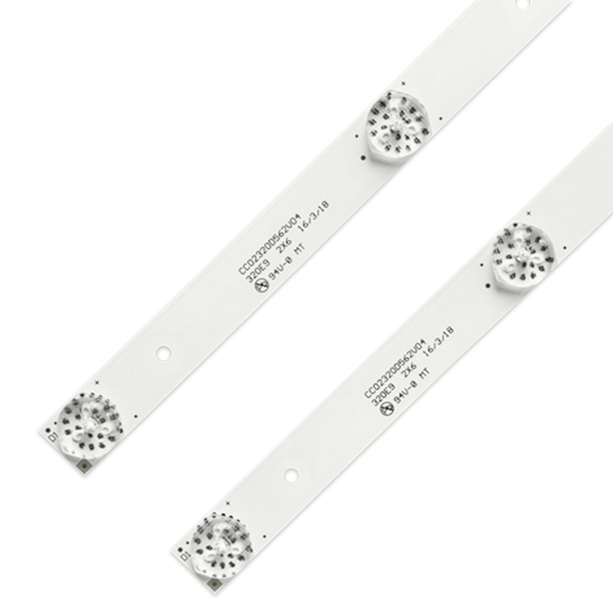 Tv led backlight strip  cc02320 d 562 v 08 320l(320 e 9) 2 x 6 6s 1p 1210 bands ruler  cc02320 d 562 v 04 32 e 9 2x 6 16/3/18 560mm alley bands