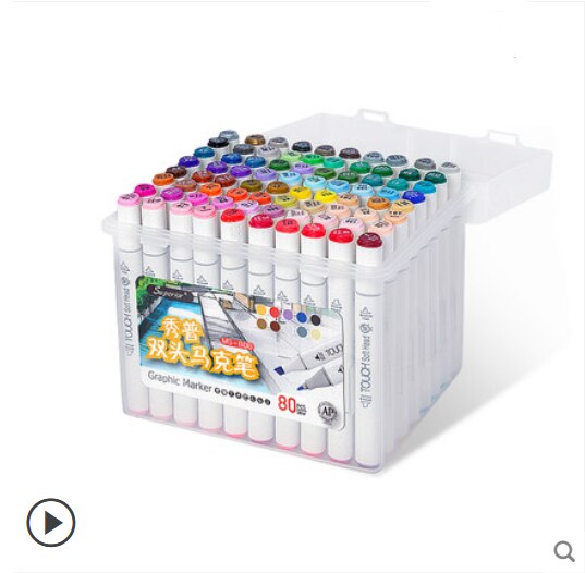 Überlegene berühren 7 12/24/40/60/80 farbe Marker einstellen Schüler Animation doppel kopf alkohol fettige Marker stift professionelle kunst liefert