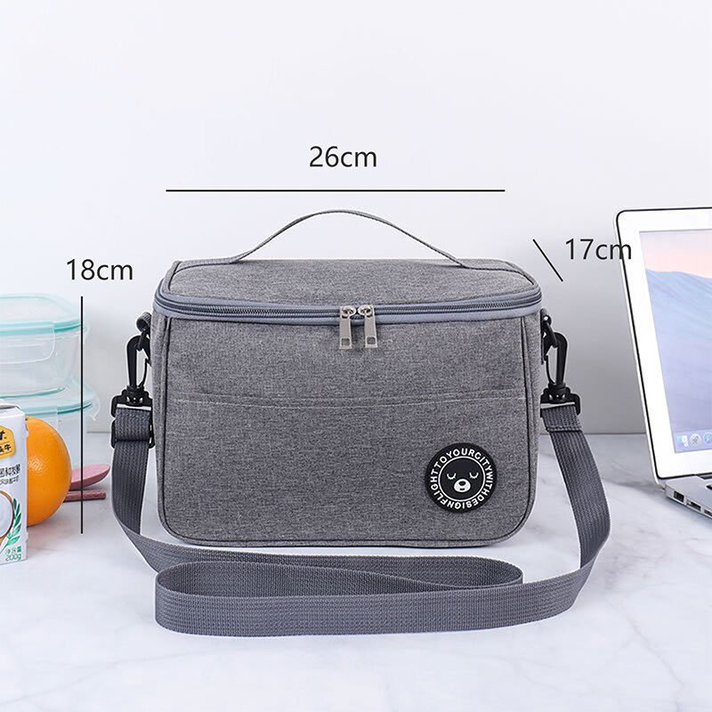 Portable Cooler Bag Folding Insulation Picnic Ice Pack For Food Thermal Drink Carrier Insulated Lunch Box S/M/L: Gray-Medium
