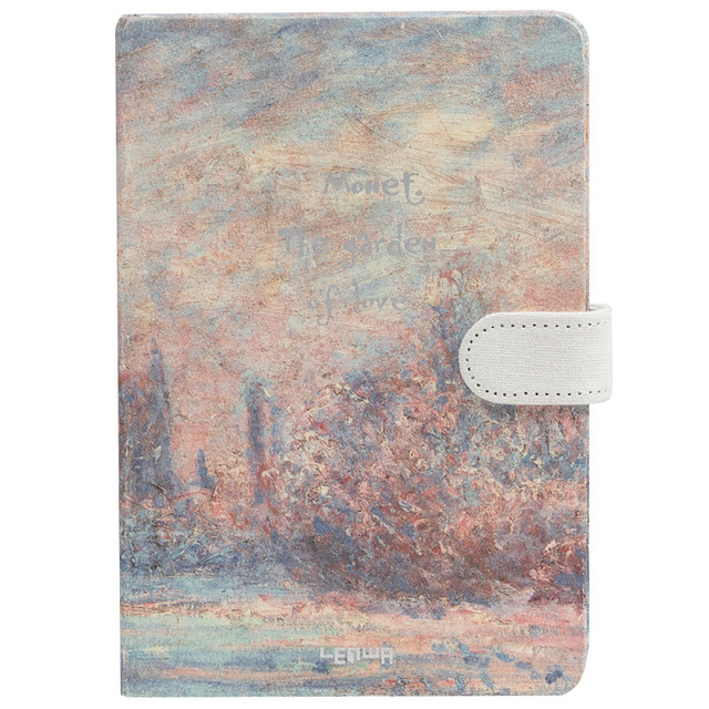 Creatieve Briefpapier Hardcover Dagboek Monet Tekening Stijl Handboeken Schema Plan Notebook: A