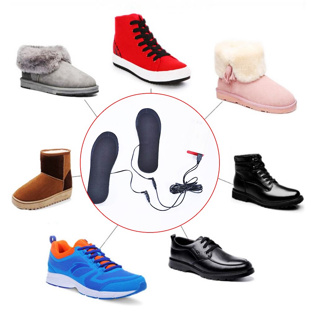 Tee itse leikattavat lämmitetyt kengät pohjalliset usb sähköinen talvi jalkojen lämmitin vapaa koko sukkalämmitin pohjalliset miehille naiset poika tyttö 3