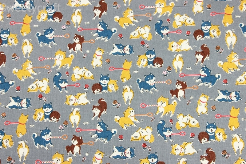 110 x 45cm dikke katoenen stof per meter schattige dieren shiba inu print stof tissus telas stoffen tecido handgemaakt naaien patchwork diy