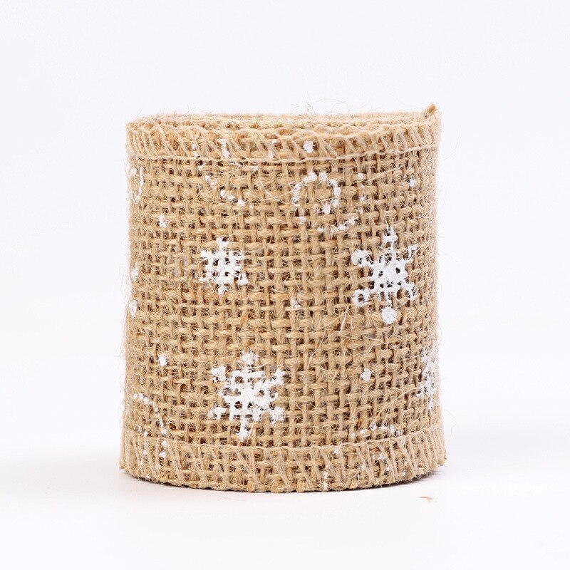 2 yards / rulle 60 mmdiy bomull och linne band handgjord jul bröllop klass hantverk spetsrulle utskrift band säckväv rulle: 8