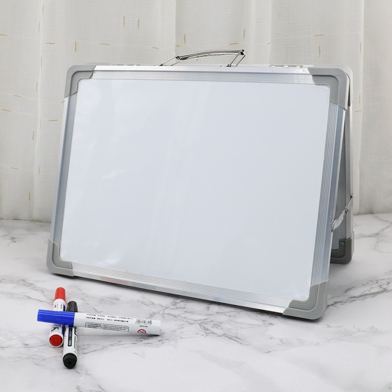 Magnetische Desktop Opvouwbare Whiteboard Mini Schildersezel Dubbelzijdig Met Houder Voor Kid H3CA