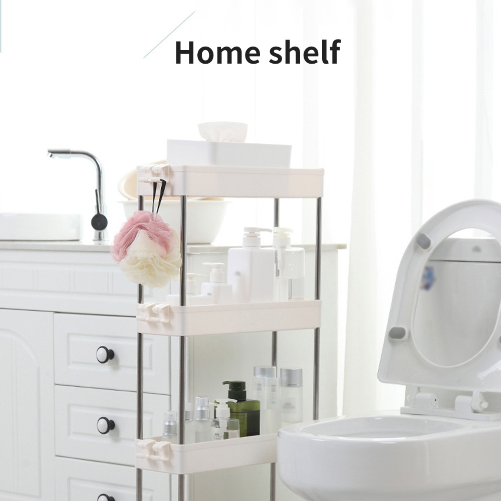 Bathroom Quilted Storage Rack Four Layers Kitchen Narrow Cabinet Living Room Foor-Standing Gap Shelf Home Furniture