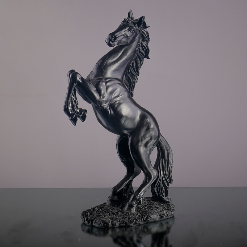 Nordisk tengkong junma statue， harpiks skulptur hjem stue soveværelse dekoration statue guld farve, hvid, sort hest statue: 2