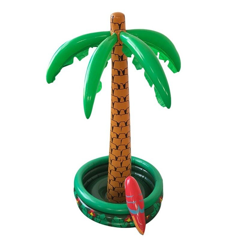Hawaii-serie: großer aufblasbarer getränkekühler in kokospalmenform mit eiskübel für sandstrandpartys, poolspielzeug: Default Title
