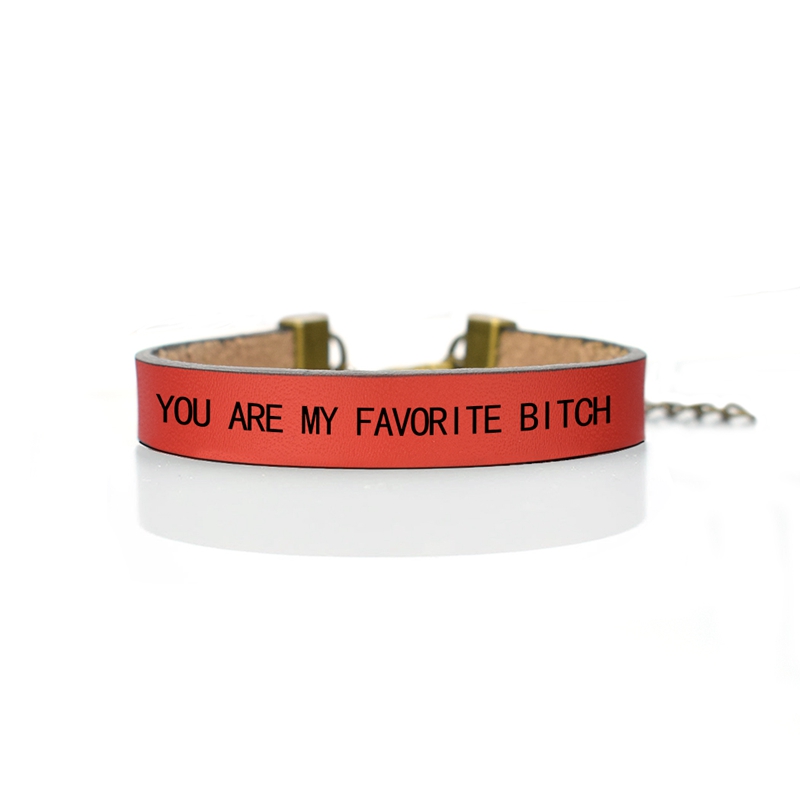 "JE BENT MIJN FAVORIETE BITCHES" Vriendschap Armbanden Beste Vriend Armband Wax Touw Armbanden Beste Vriend Sieraden: RED
