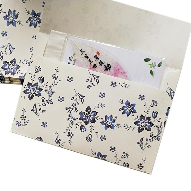 10pcs small floral envelope Pastoral retro cherry blossom rose Chinese style B6 size Writing handmade