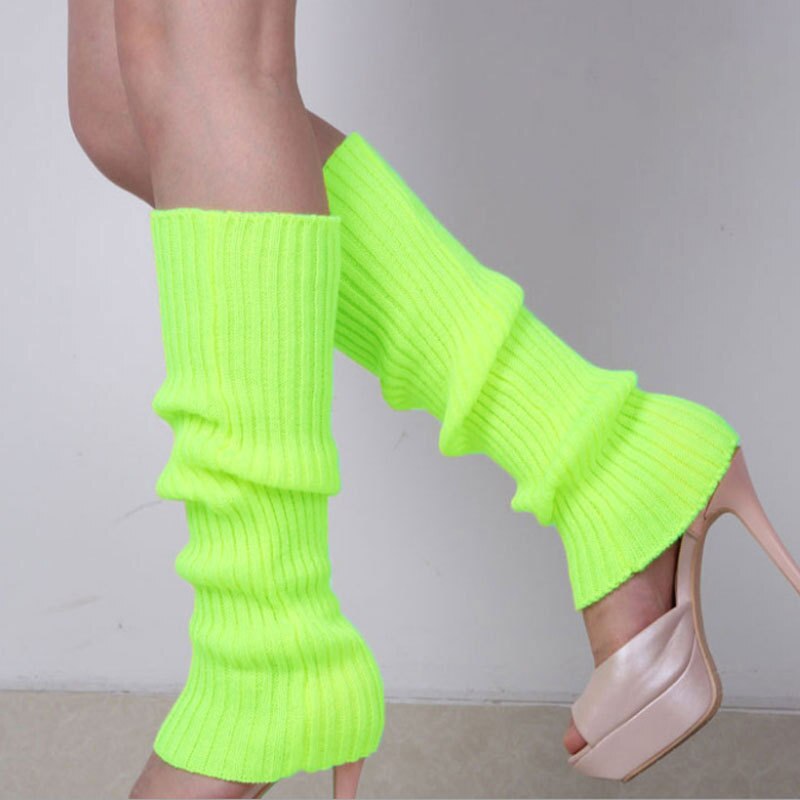 Vrouwen gebreide winter beenwarmers losse stijl dame laars kniekousen leggings warme laarzen been punk effen zwart cool gebreide lange sokken