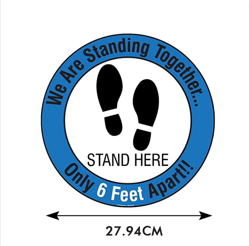 Social Keep Distance Non Slip Sticker Floor Stickers Safe Sign Removable Vinyl Decals: D