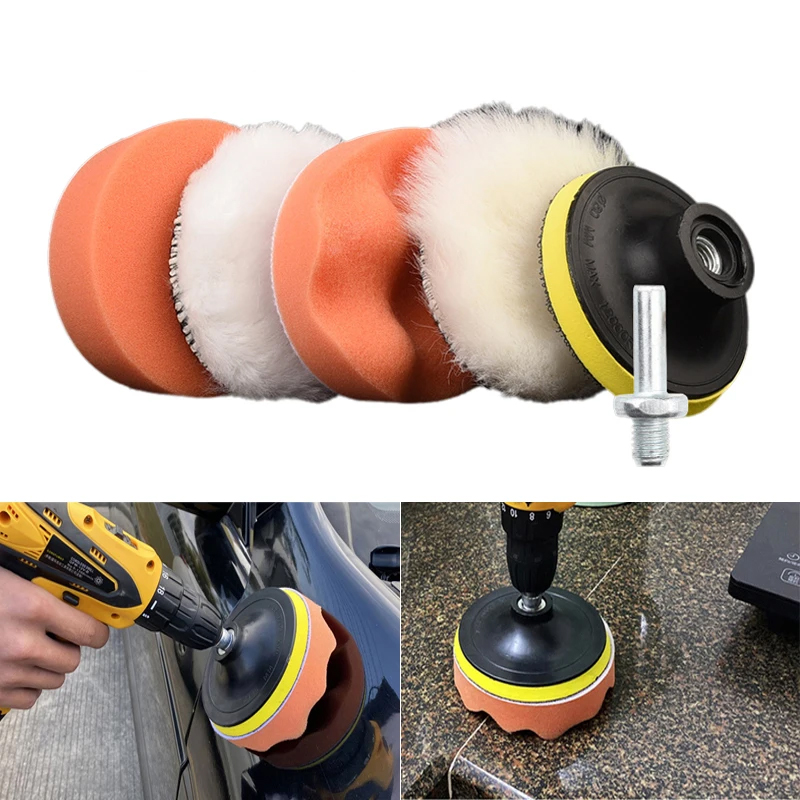 6 Stuks Auto Polijstschijf Spons Pads Kit Auto Detaillering Waxen Polish Machine Buffering Spons Verwijderen Krassen Wax Pads