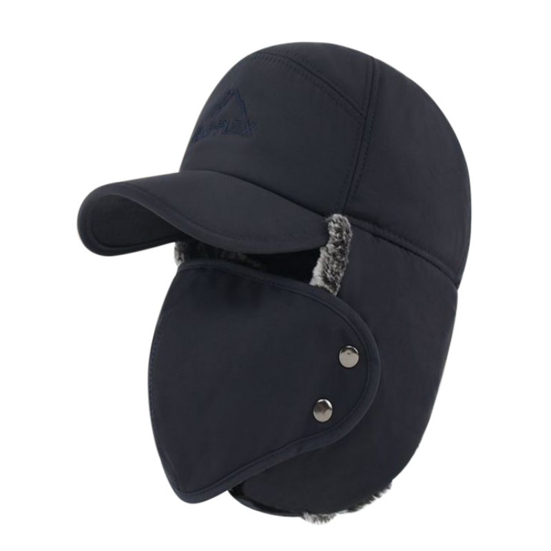 Men Winter Aviator Bomber Hat Trooper Ear Flap Snow Ski Elmer Fudd Mask Hood Cap: Blue