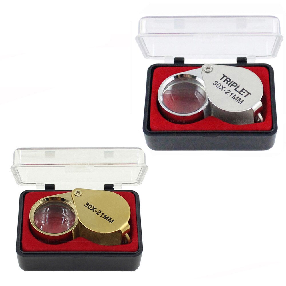 Jewelers Magnifier Gold Eye Loupe Jewelry Store Magnifying Glass Jewelry Loupe 30 X 21mm Led Uv Lens Loupe Magnifier #T1P