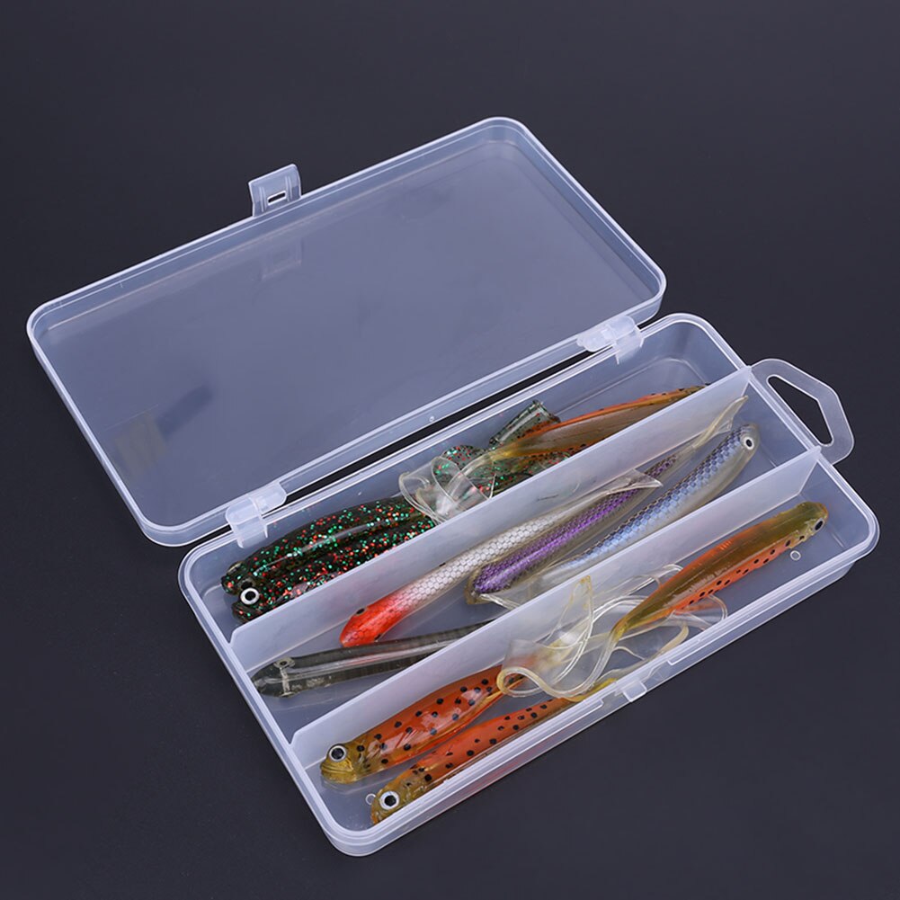 3 Compartments Fishing Bait Box Single Layer Fishing Hook Storage Case Transparent Plastic Outdoor Pesca Fishing Tackle Boxes