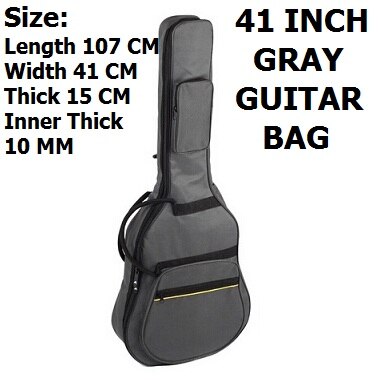 Akustisk gitarrväska 41 tums balladgitarrväska elgitarrväska 36 tums folkgitarrväska basväska gitarrskyddsväska: 41 tums grå väska 10mm
