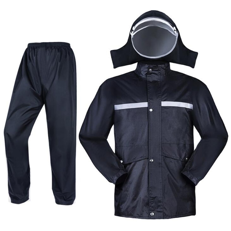 Raincoat Rain Pants Reflective Breathable Men Women Rain Coat Outdoor Waterproof Rain Gear Motorcycle Hooded Rainsuit