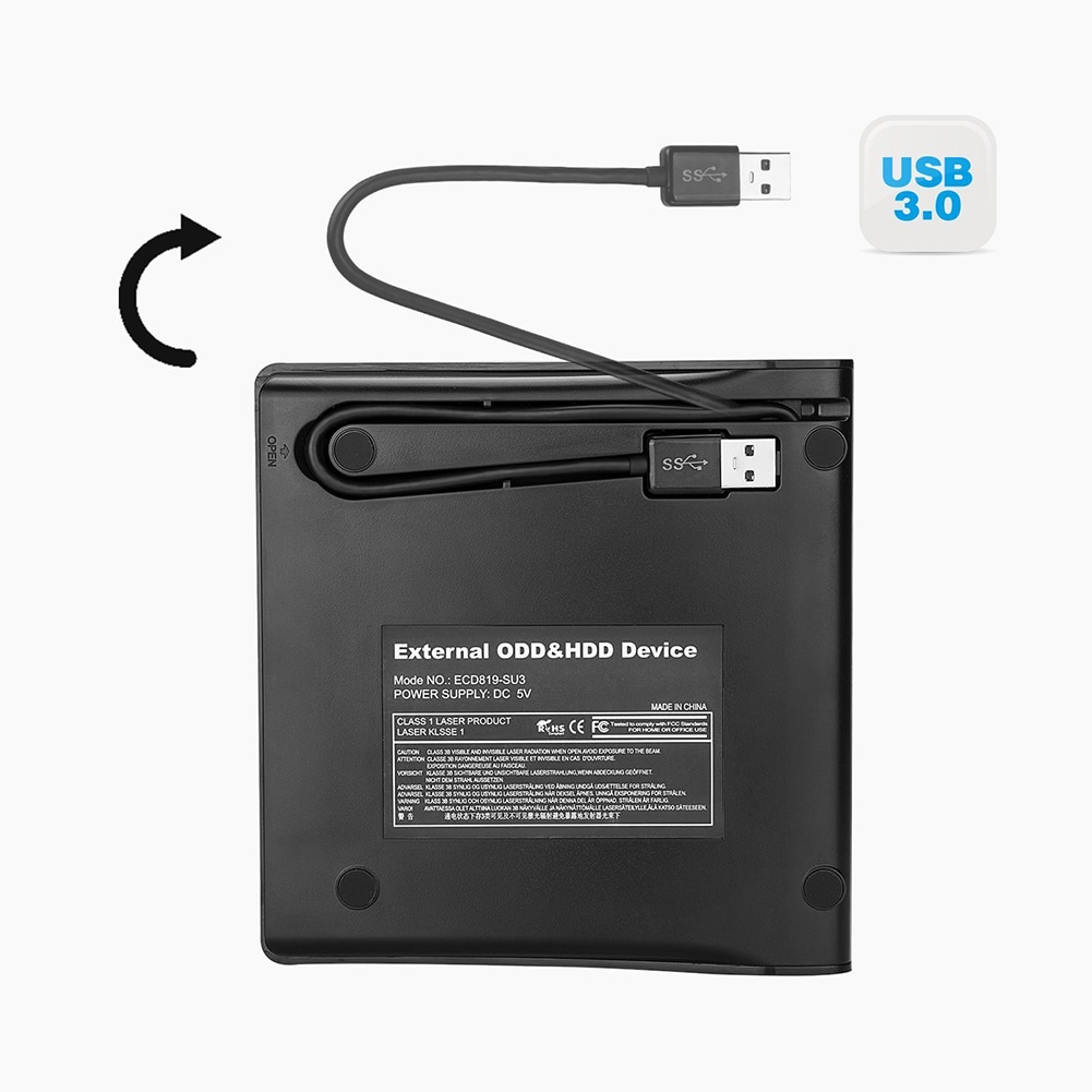 Ekstern dvd-rom diskdrev usb 3.0 cd/ dvd-rom cd-rw afspiller brænder ultratynd bærbar læser brænder bærbar bærbar computer