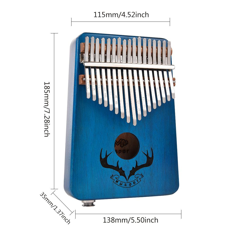 17 Keys EQ Kalimba Mahogany Thumb Piano Kalimba Finger Piano with Electric Pickup Tuner Hammer Beginner Music Learning Keyboard