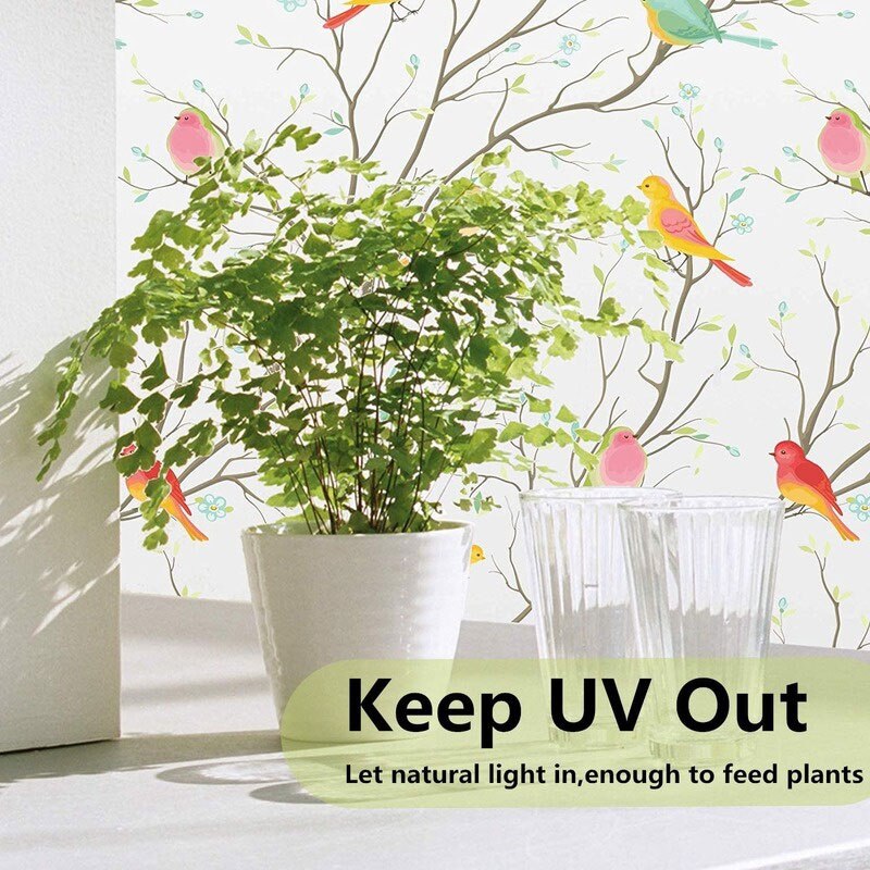 Anti-uv-ikkunakalvo värjätty himmeä lintu ikkunatarra staattinen kiinni tarttumaton yksityisyys koriste