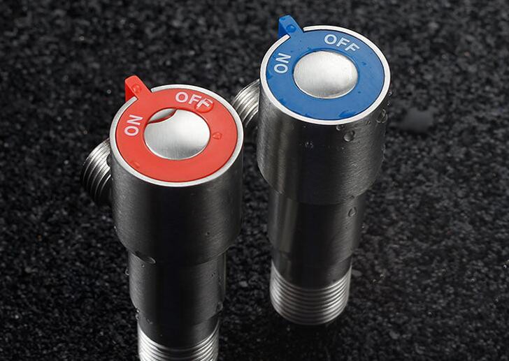 1 pair Bathroom brushed nickel 304 stainless steel 1/2 Interface Triangle Angle Valve Stop Valve AG081