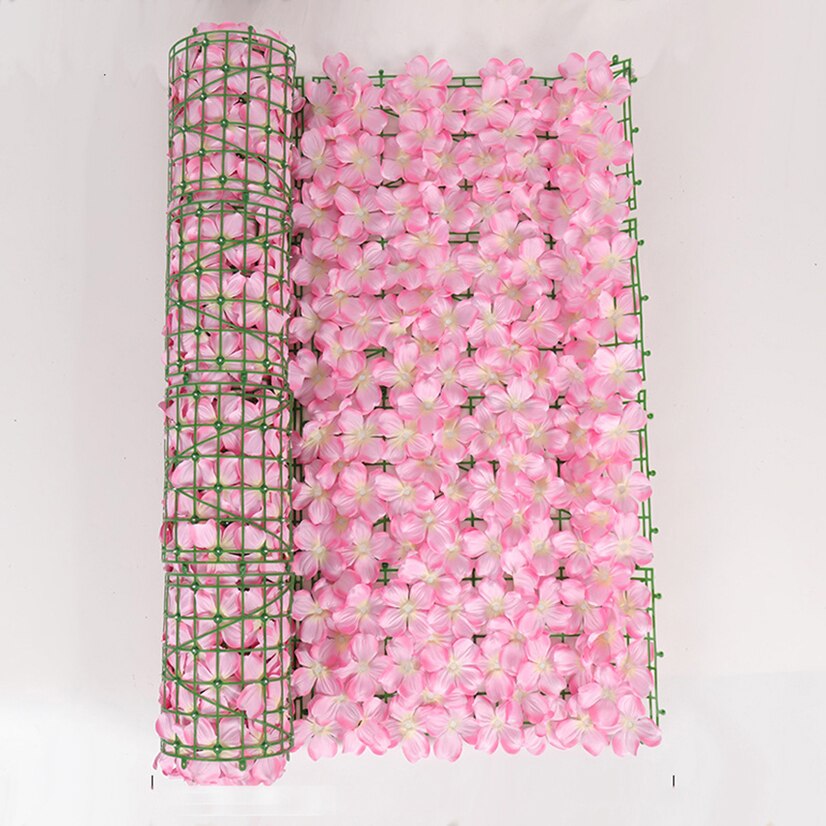 Artificial Flowers Beds Roll Garden Border Balcony Screen Artificial Hedge Landscape Edging Decorative Fence Garden Home Decor: Pink 0.5x3m
