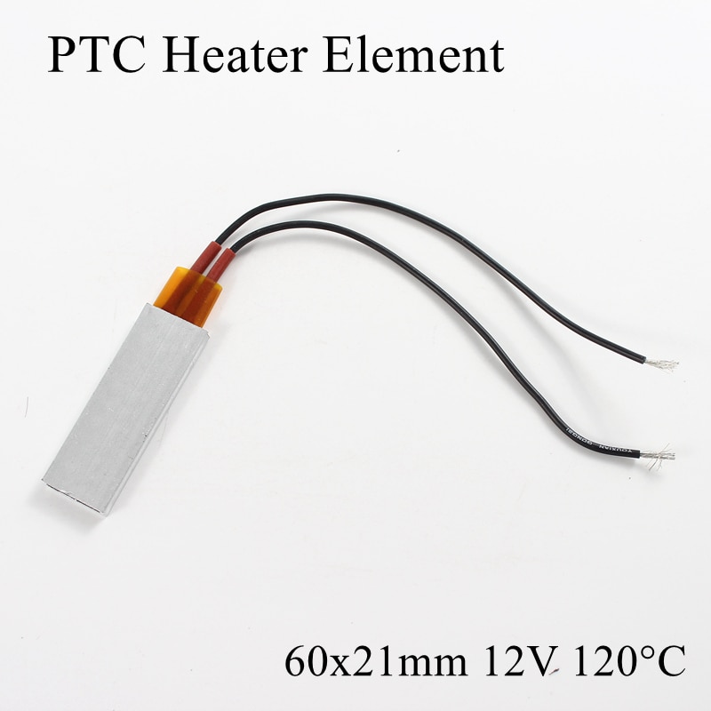 60x21mm 12V 120 Degree Celsius Aluminum PTC Heater Element Constant Thermostat Thermistor Air Heating Sensor With Shell 60*21mm