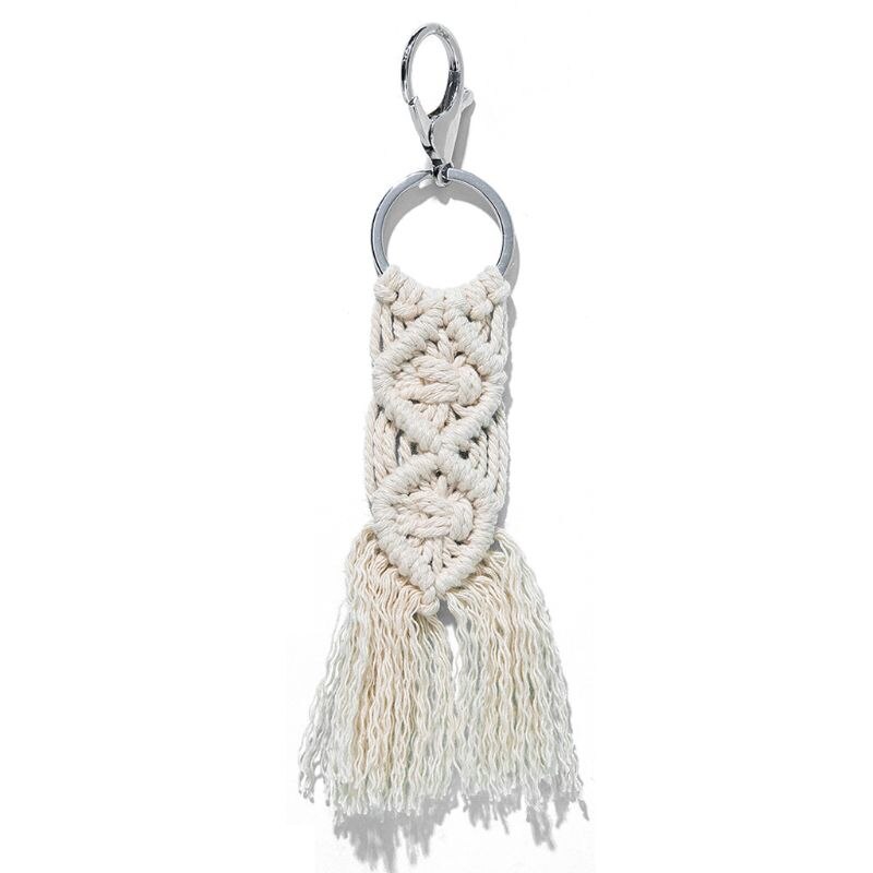 Mini Macrame Keychains Boho Macrame Bag Charms with Tassels Handcrafted Accessory for Car Key Purse Phone Wallet Unique Wedding: F