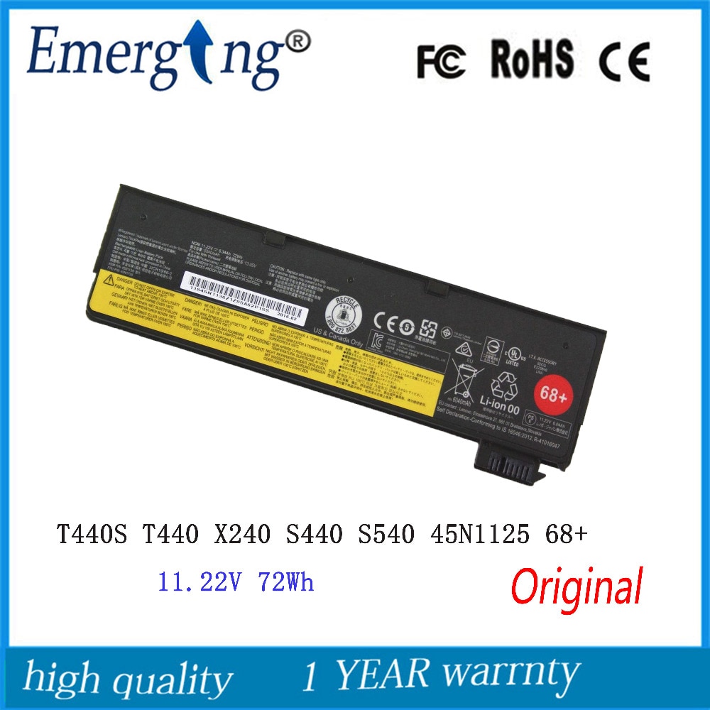 11.22V 72wh Original Battery for Lenovo ThinkPad T440S T440 X240 S440 S540 45N1125 68+