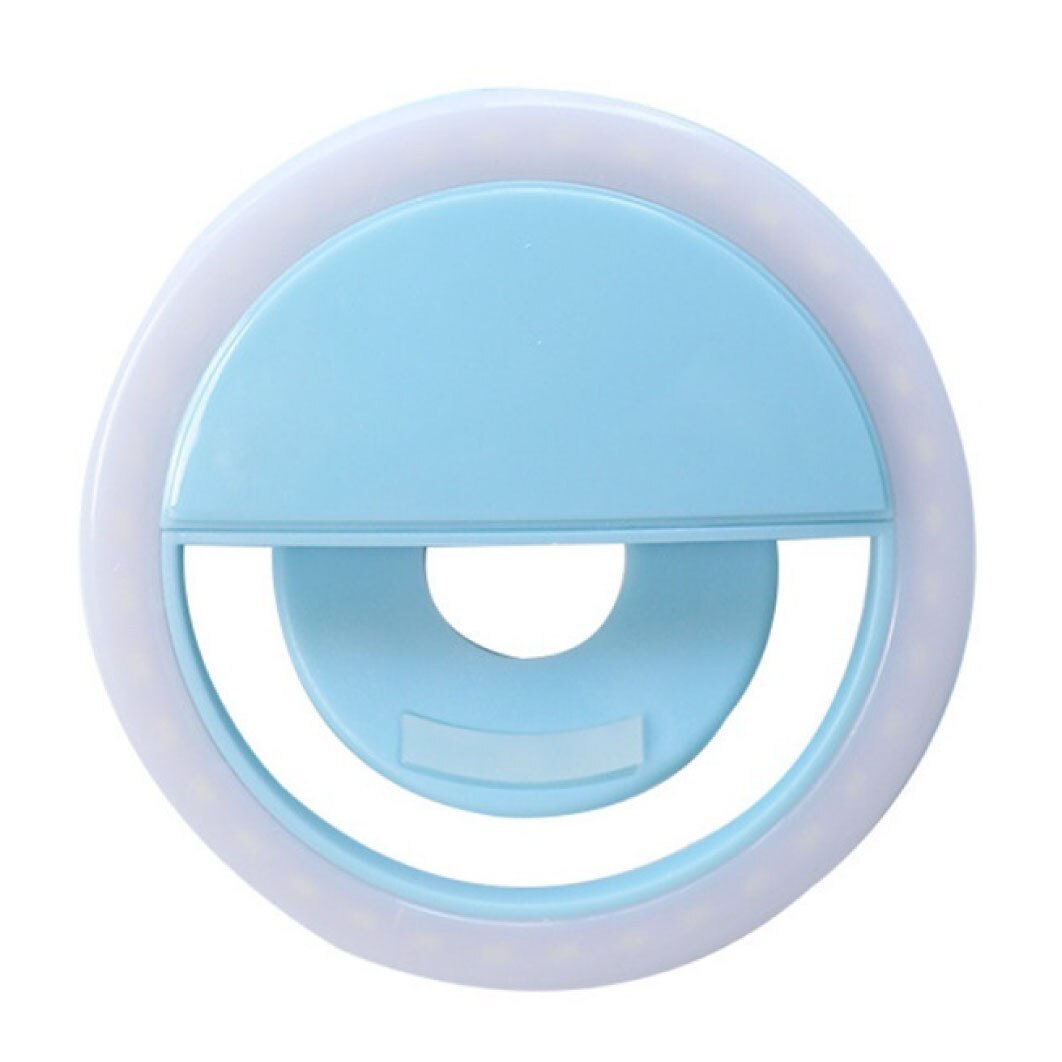 Aro De Luz Selfie Anillo De Luz Led Portátil Para Móvil USB 3 Intensidades color rosa azul negro y blanco: Azul