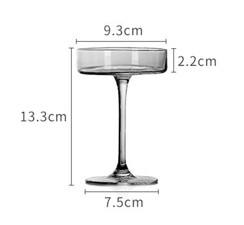 4PCS 130ml Flat Lead Free Cocktail Glass Martini Glass Set of 4