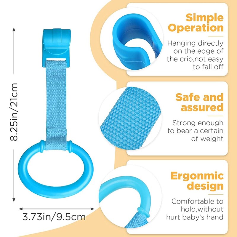 Baby Pull Up Bar Baby Walking Assistant Safety Toddler Pull Up Rings Standing Ring Baby Walking Crib Hook
