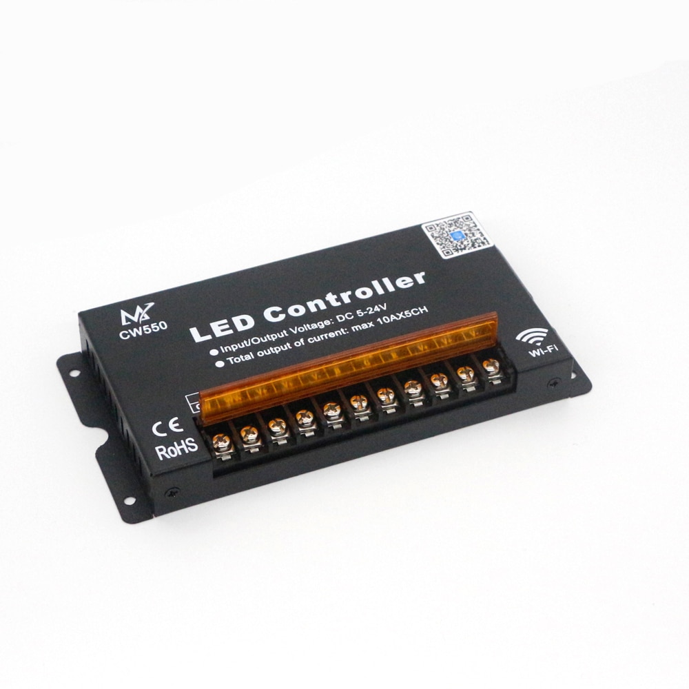 High Speed 50A wifi 5IN1 LED strip smart Controller IOS Android For Single color/CCT/RGB/RGBW/RGB+CCT Led Strip light DC 5-24V