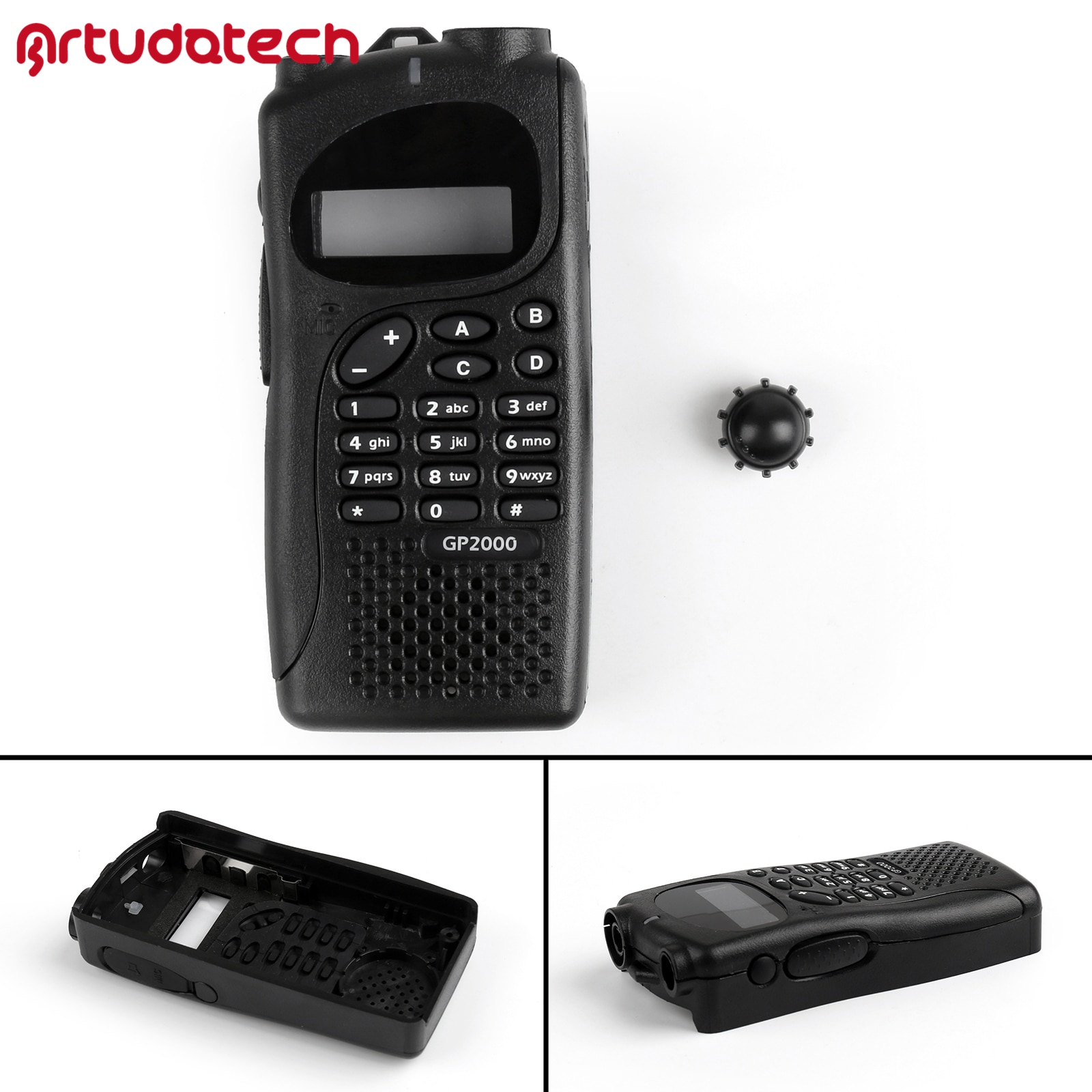 Artudatech frente caso externo habitação capa escudo para motorola gp2000 wakie talkie rádio gp 2000 acessórios