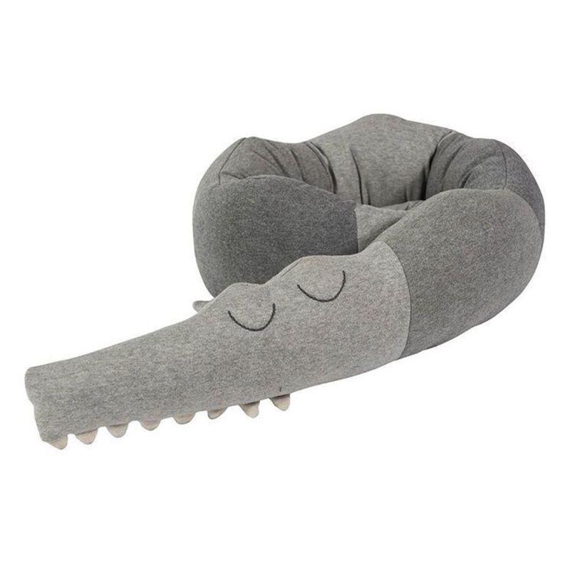 Parachoques de cama de bebé de 185cm, Protector de cuna de muñeca de cocodrilo de dibujos animados, accesorios para guardería infantil XXFE