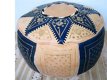 Puff Arabe Marroqui Piel, color SIN relleno
