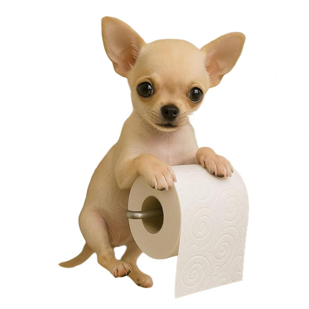 Wall Mount Toilet Paper Holder Dog Shape Funny 3D Printed Towel Holder Paper Rack Bathroom Dog Sculpture Paper Holder: Navy Blue