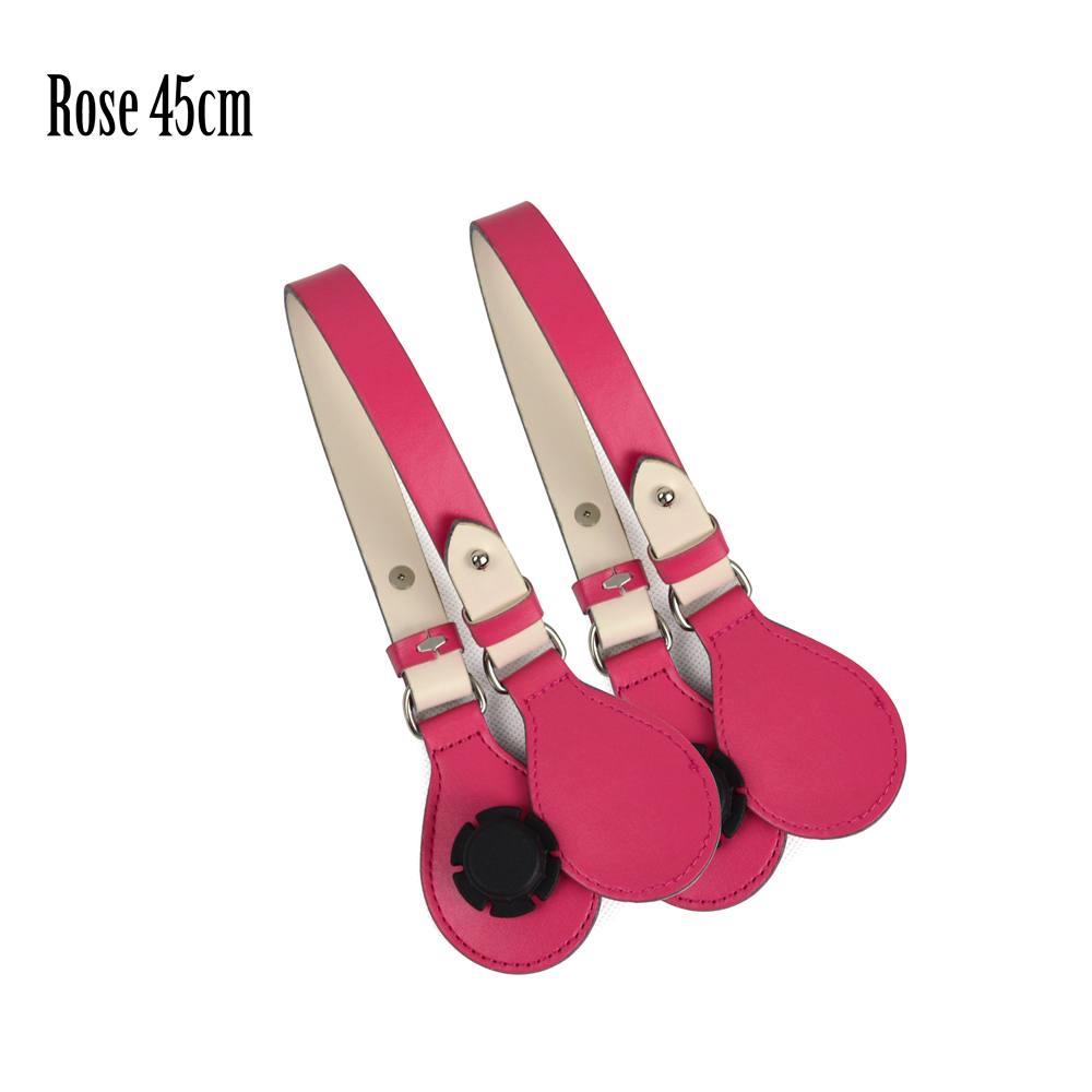 Long Short Flat Handles with end for Obag Faux Leather Lacquer Handle Removable End for O Bag OCHIC: Rose 45cm