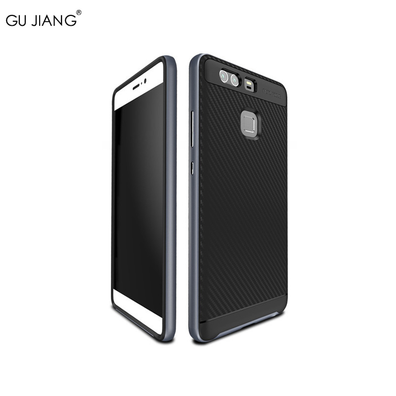 GU JIANG Luxe Classic 2 in 1 Dual-layer Case voor Huawei P9 Siliconen 360-degree Volledige Dekking Protector Cover Shell