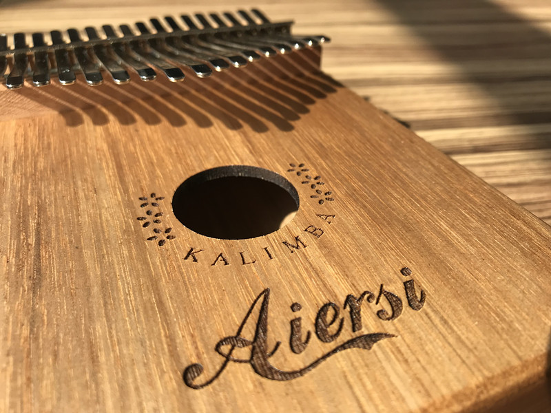 Aiersi 17 tangenter kalimba fast koa kropp tommel pianomusikkinstrument calimba med fullt sett