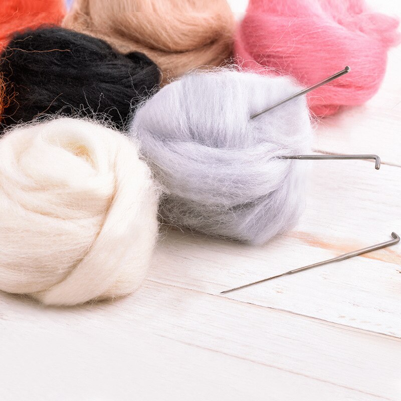 36 Colors DIY Wool Felt Kit Handle Wool Felting Tools Handmade Felt Needle Set Pack Felting Fabric Materials Felting Wool