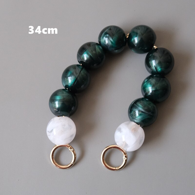 Damestas accessoire wit groen acryl hars onderdeel luxe handgemaakte kralen polsband vrouwen vervangende tas handvat cirkel: 2