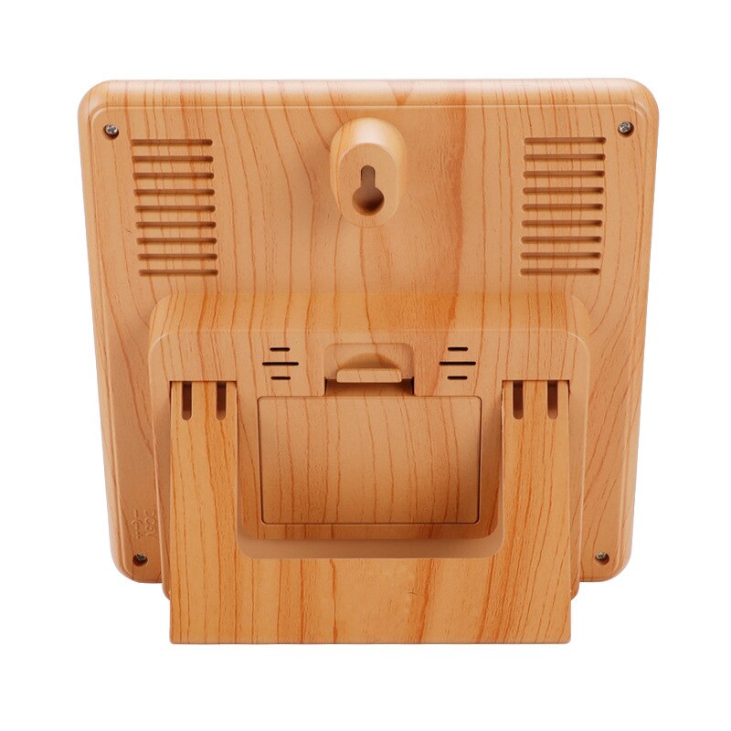 Wood Wireless Weather Station, Indoor Outdoor Thermometer Hygrometer with Sensor, Digital Alarm Clock,Weather Forecast