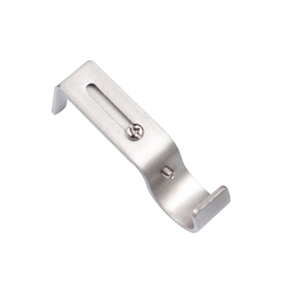 Adjustable Iron Window Curtain Rod Bracket Holder Drape Bar Fixed Hook Clamp Magic Wall Curtain Hanging Rod For Home Bedroom: Silver