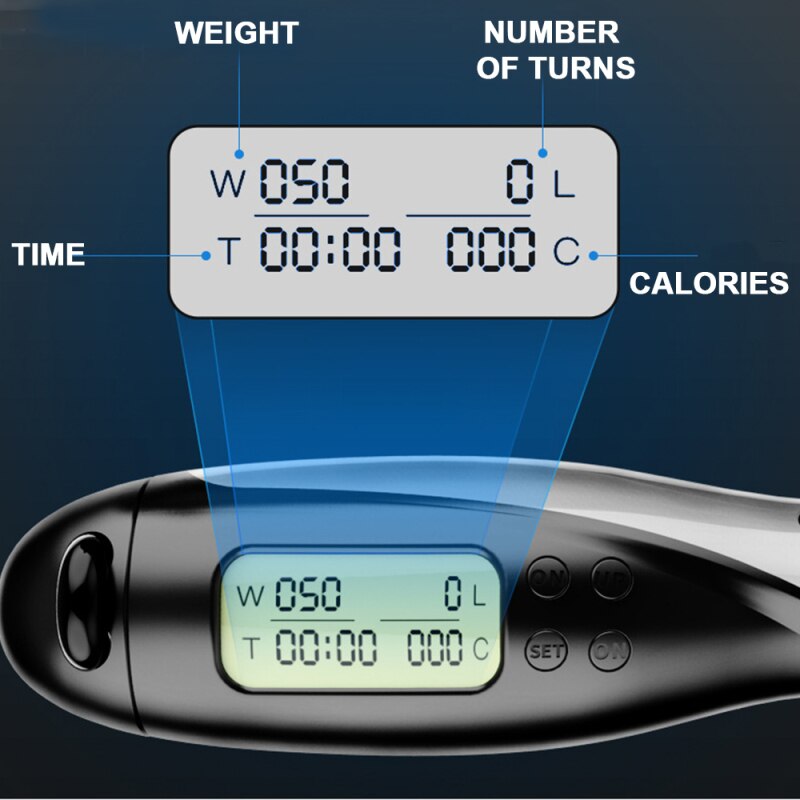 Smart Bluetooth saltar cuerda ajuste cruzado Digital calorías velocidad contador saltar cuerdas para ejercicio alarma recordatorio Ajuste de peso
