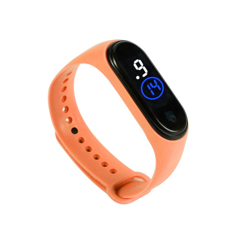 Hvidt blåt lys led sportsure børn gummirem digital børne ur til piger drenge girt relogio masculino herre relojes: Orange