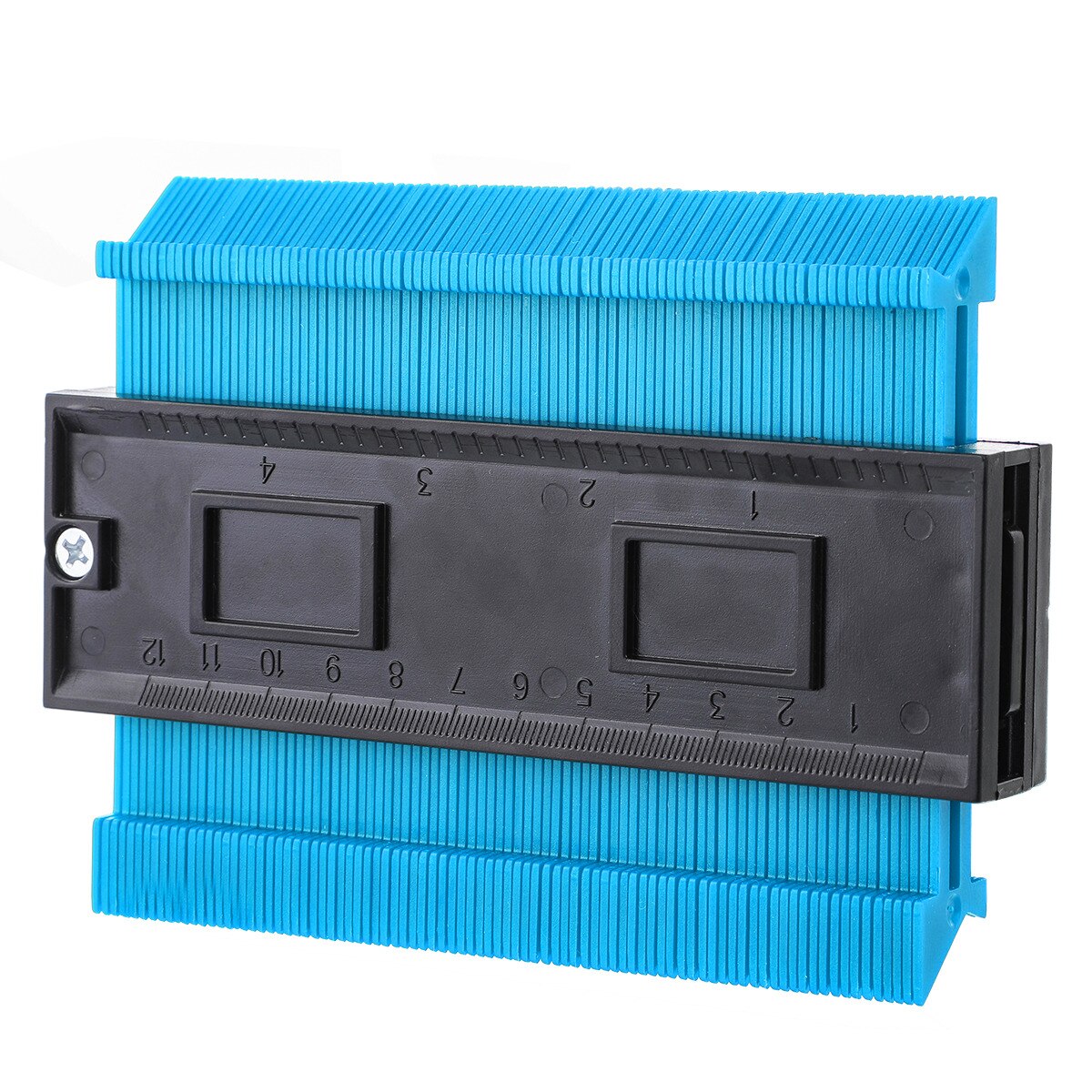 Shape Contour Gauge Duplicator Profile Measuring Tool Contour Duplication Gauge Contour Template Plastic Contour Copy Duplicator: 5inch Blue