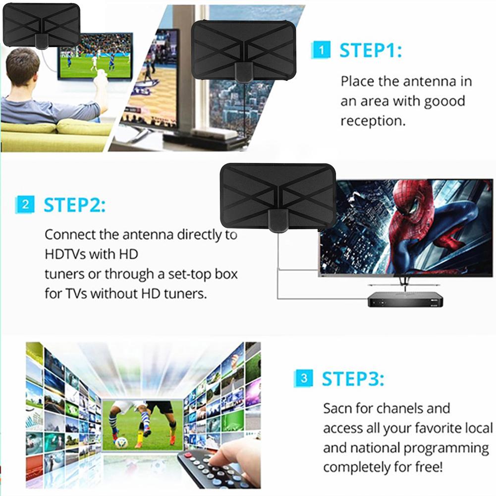 Newest Indoor 4K Digital 28db High Gain HDTV Aerial 1280 Miles HD TV Antenna With Amplified For Local Channels Broadcast